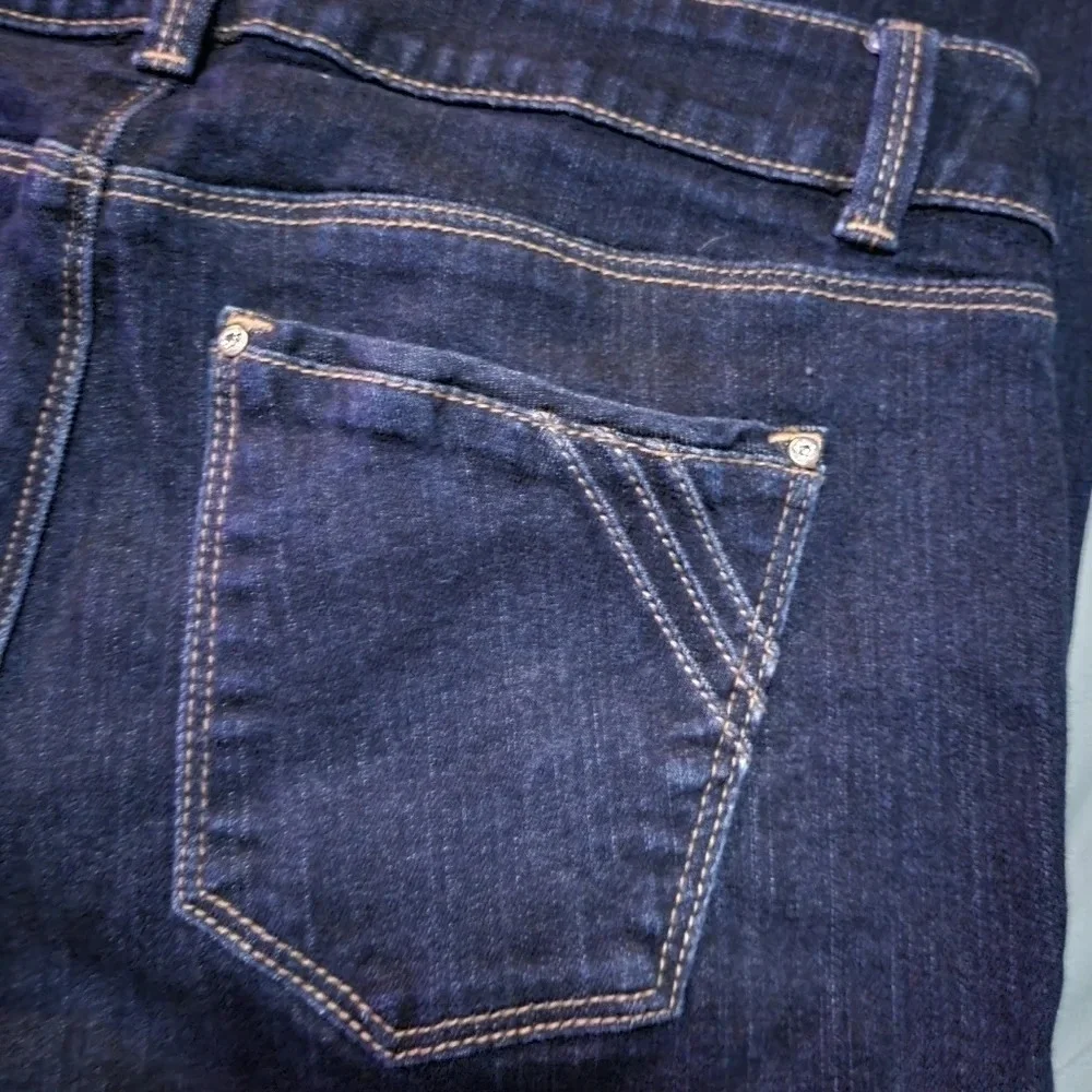 White House Black Market Skinny Flare Jeans, Double Button Close, Size 4S, EUC! - Picture 7 of 10